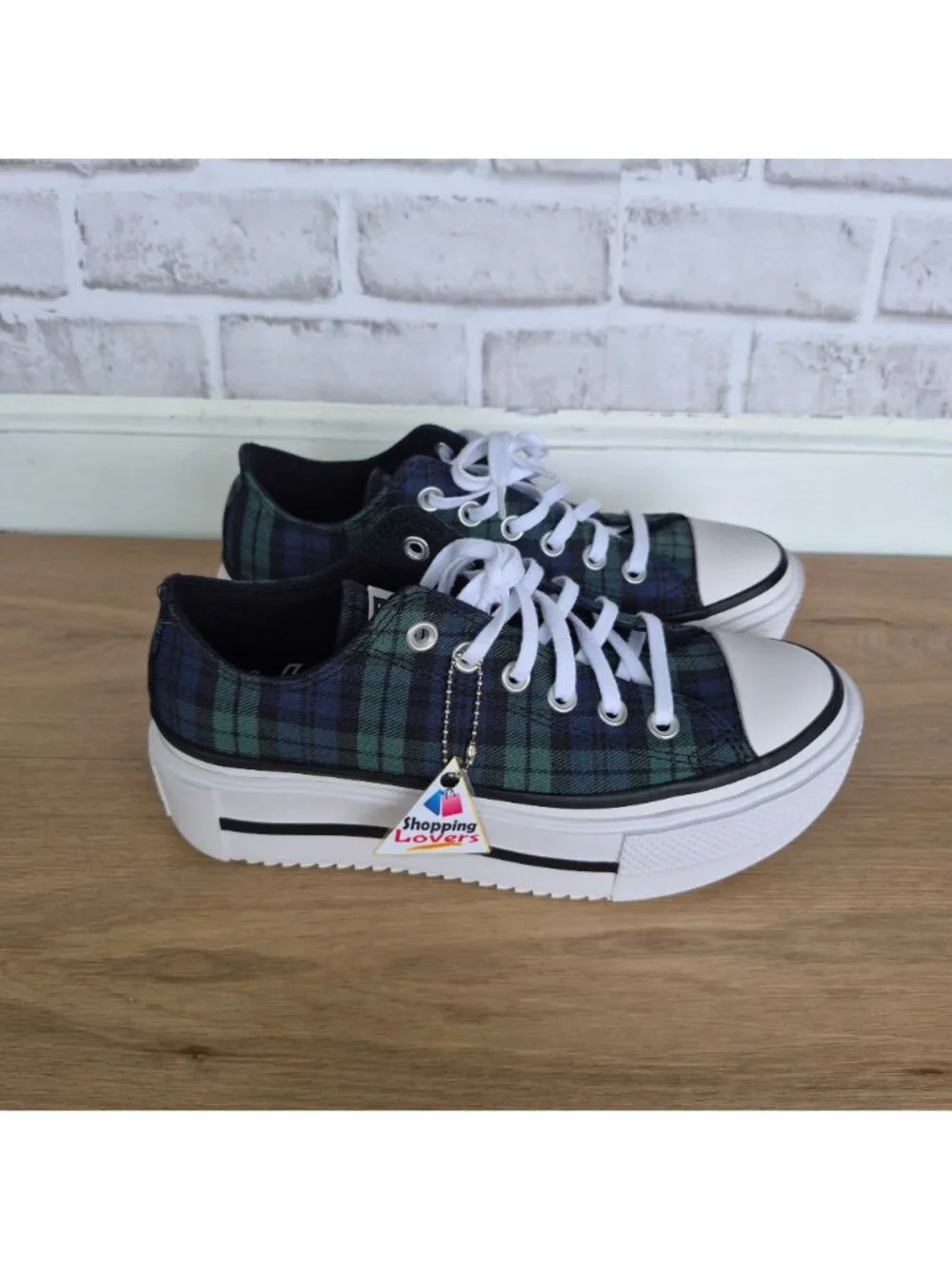 ⭐Converse Lift Double Stack Platform Plaid 10 Womens Shoes Sneaker Black A16517C